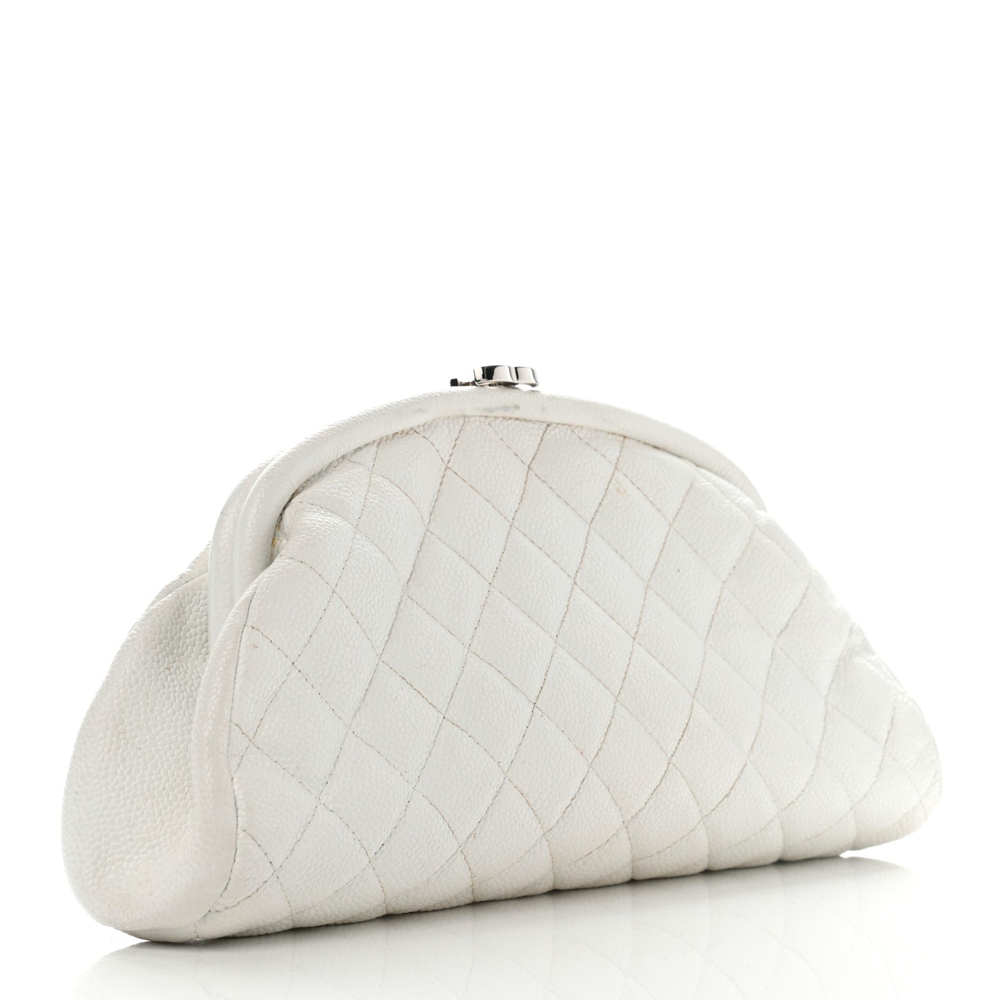 Caviar Quilted Timeless Clutch White