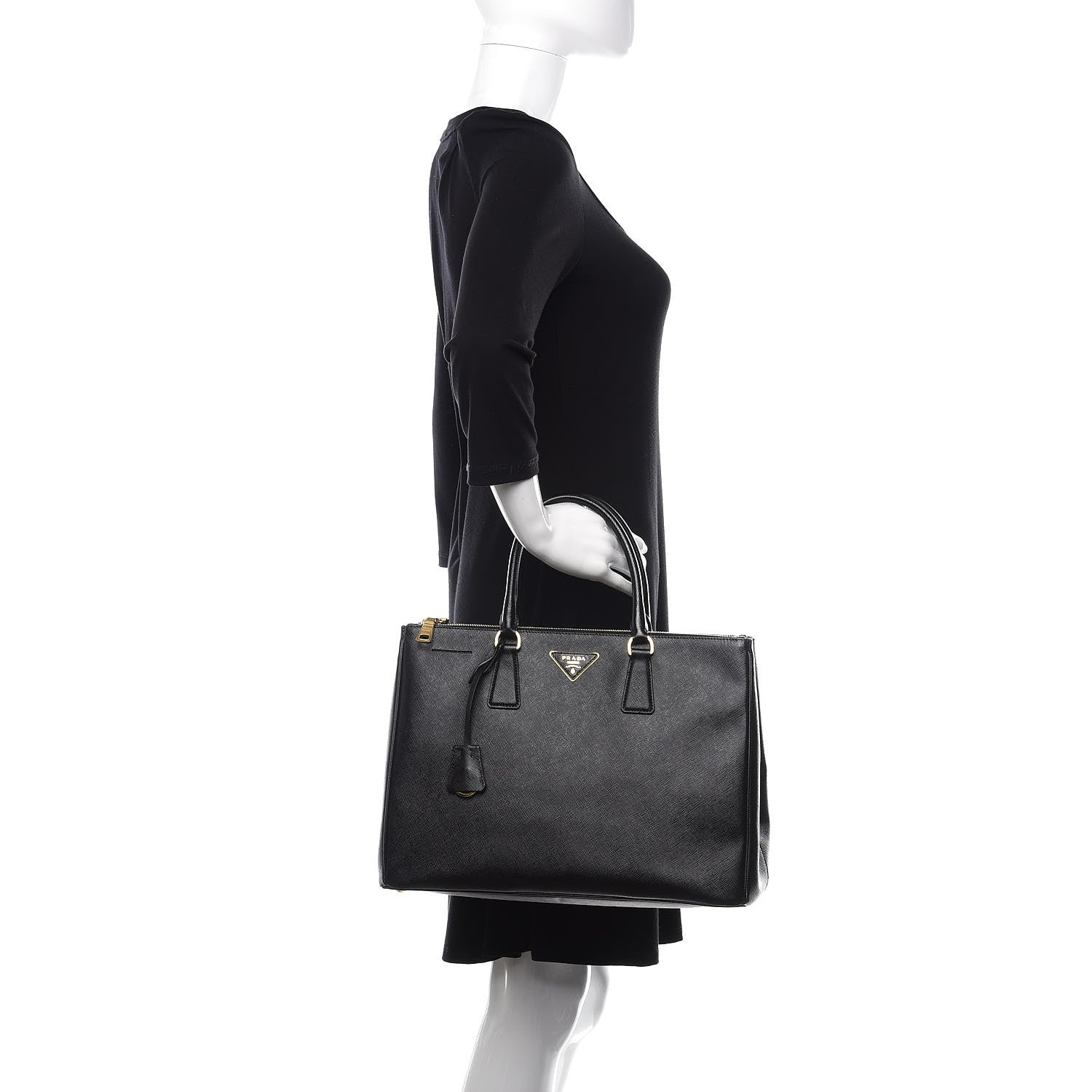 Prada Saffiano Large Galleria Double Zip Tote Black 2 of 15