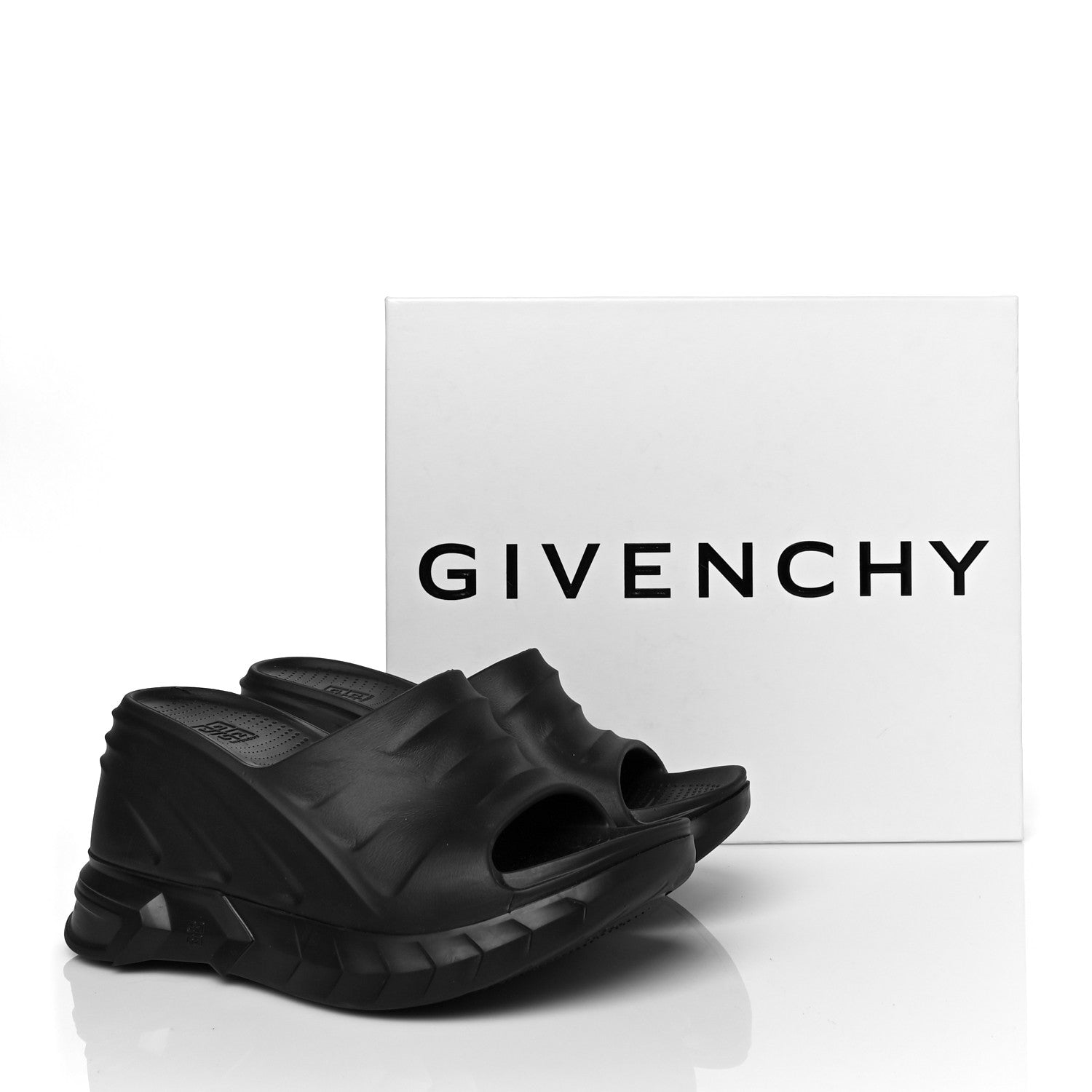 Givenchy Rubber Marshmallow Wedge Slides 40 Black 8 of 8