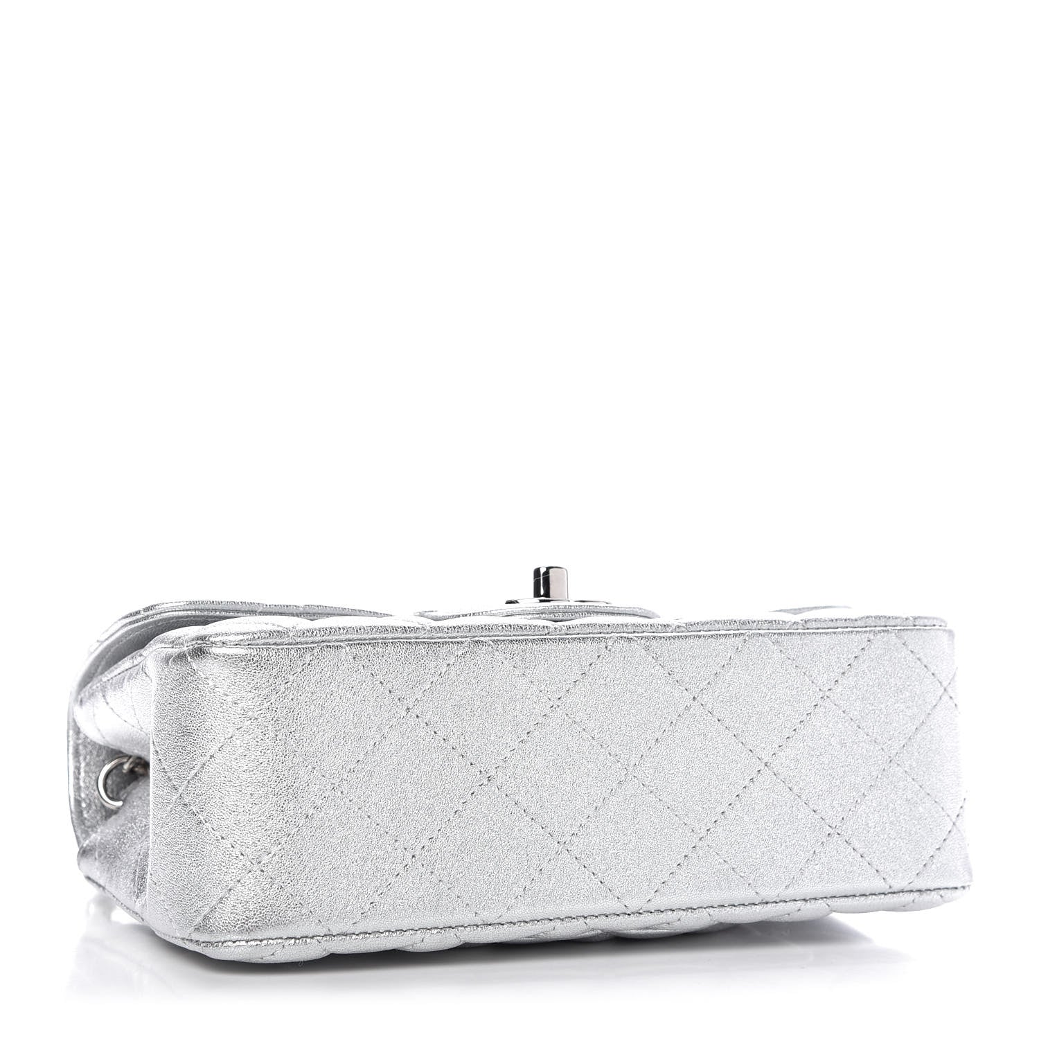 Chanel Metallic Lambskin Quilted Mini Rectangular Flap Silver 4 of 9