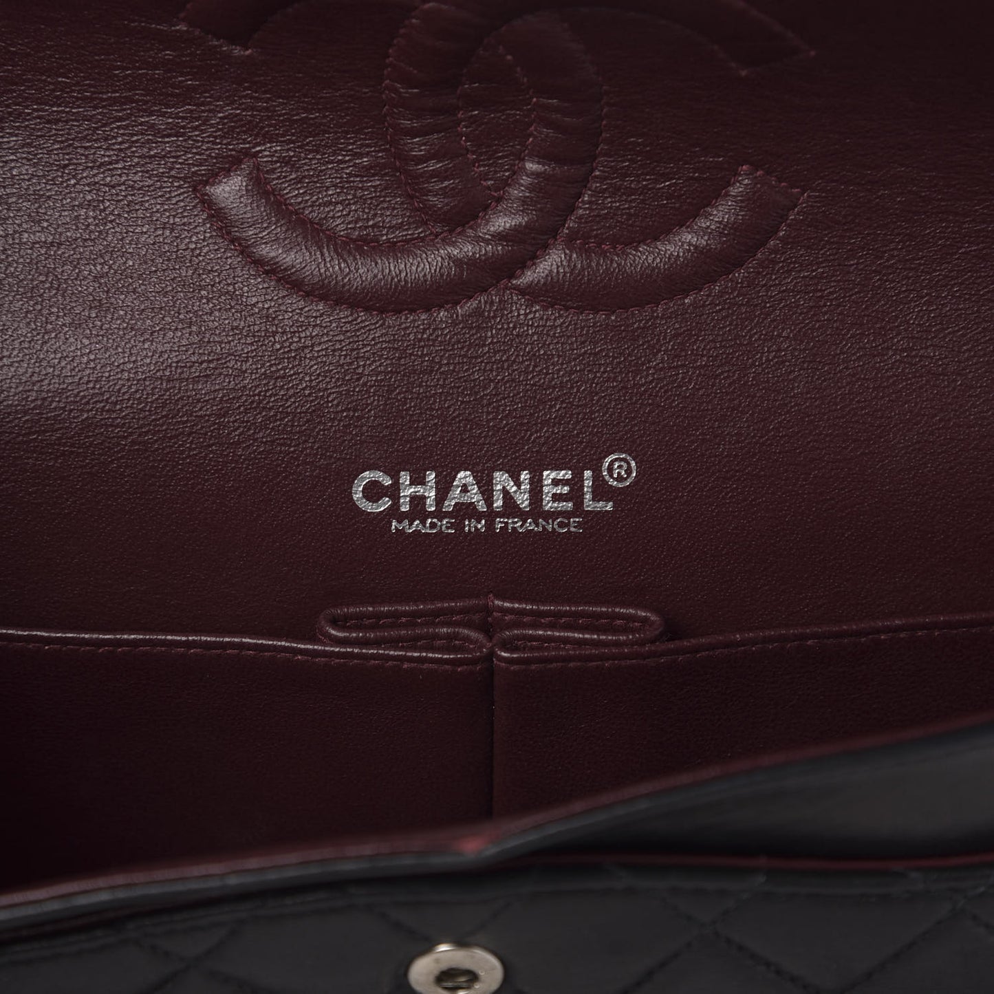 Lambskin Quilted Medium Double Flap Black