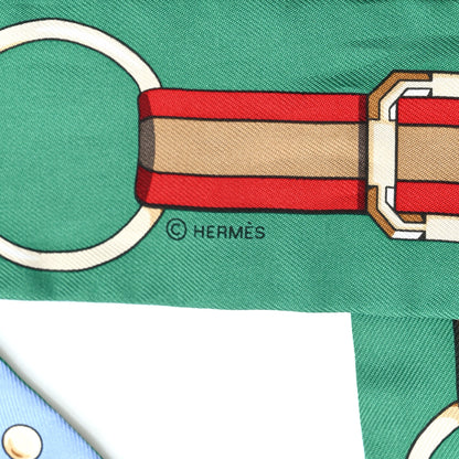 Hermes Silk Grand Tralala Twilly Bleu Ciel Vert 3 of 4