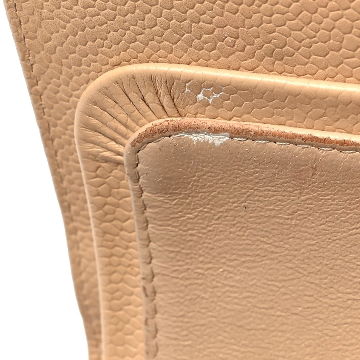 Caviar Quilted Jumbo Double Flap Beige Clair