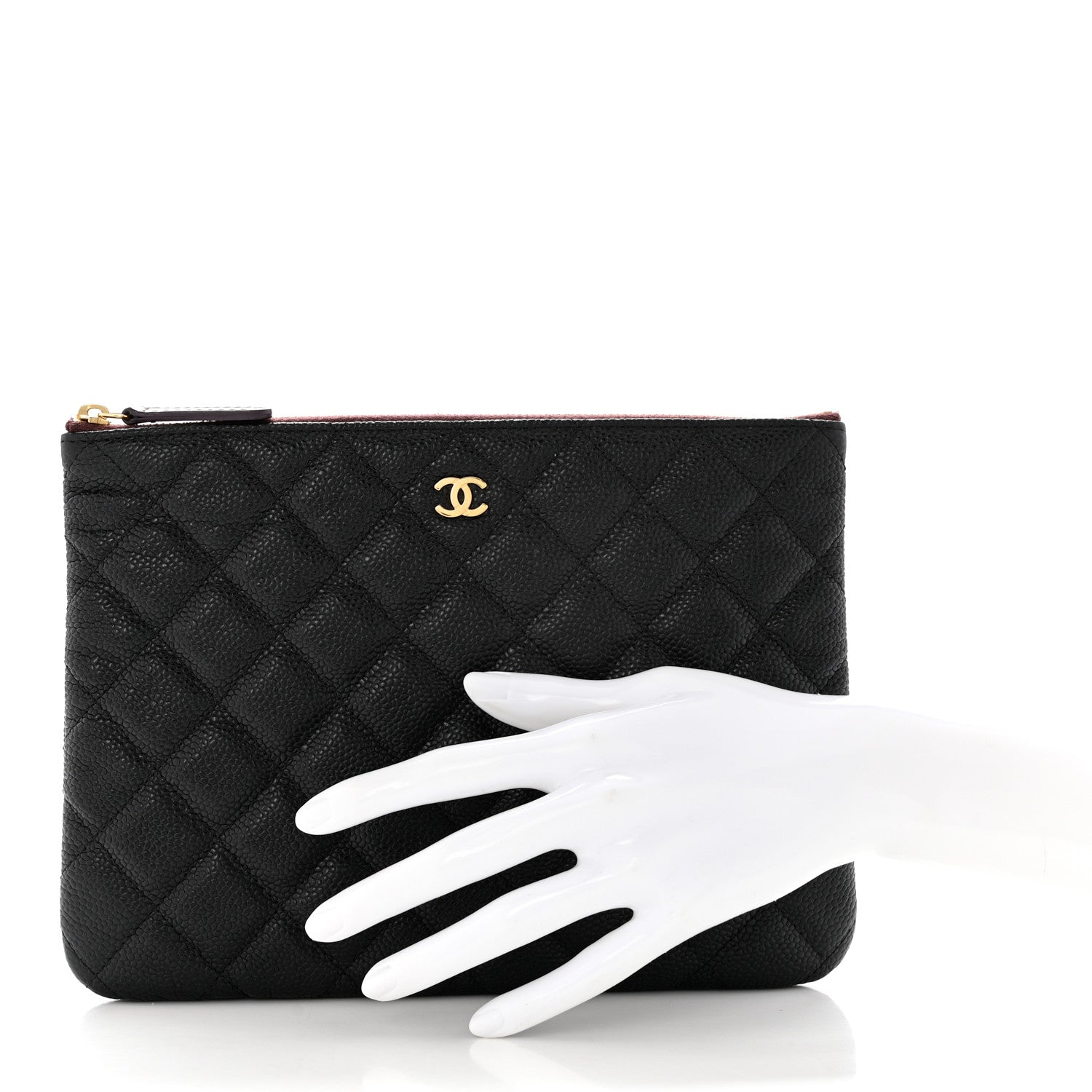 Chanel Caviar Quilted Medium Cosmetic Case Black 2 of 8