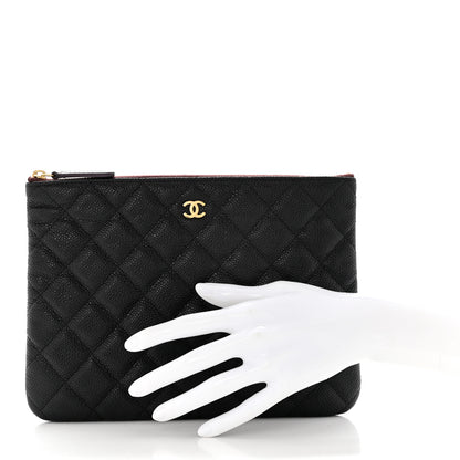 Chanel Caviar Quilted Medium Cosmetic Case Black 2 of 8