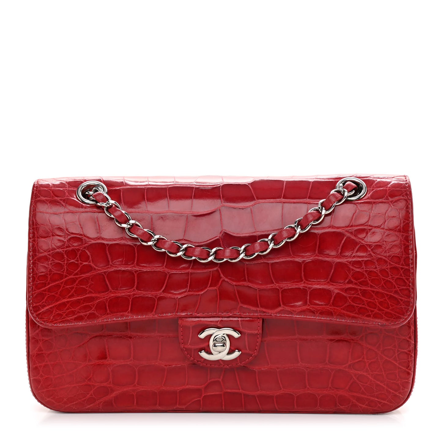 Alligator Medium Double Flap Red