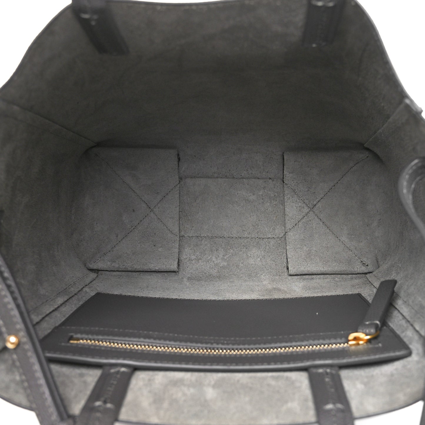 Grained Calfskin Small Vertical Cabas Kohl