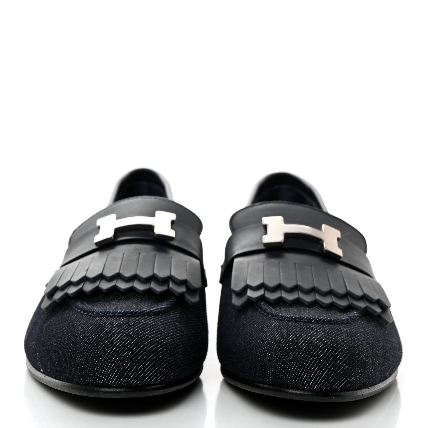 Hermes Denim Womens Royal Loafers 40 Bleu Brut Marine 2 of 8