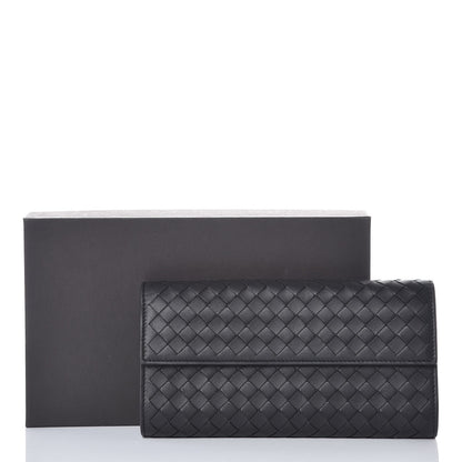Bottega Veneta Nappa Intrecciato Continental Flap Wallet Black 9 of 9