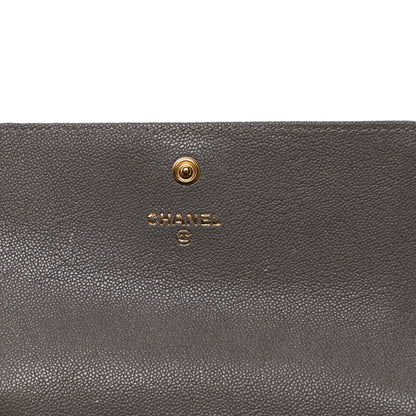 Chanel Caviar Quilted Medium Boy Flap Wallet Grey 9 of 9