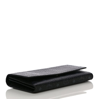MCM Visetos Large Tri-Fold Flap Wallet Black 3 of 9