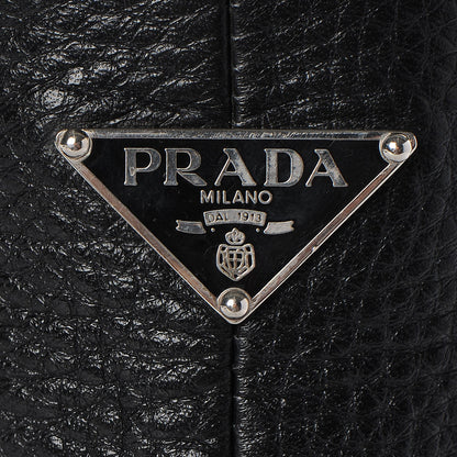 Prada Vitello Daino Side Pocket Tote Black 7 of 20