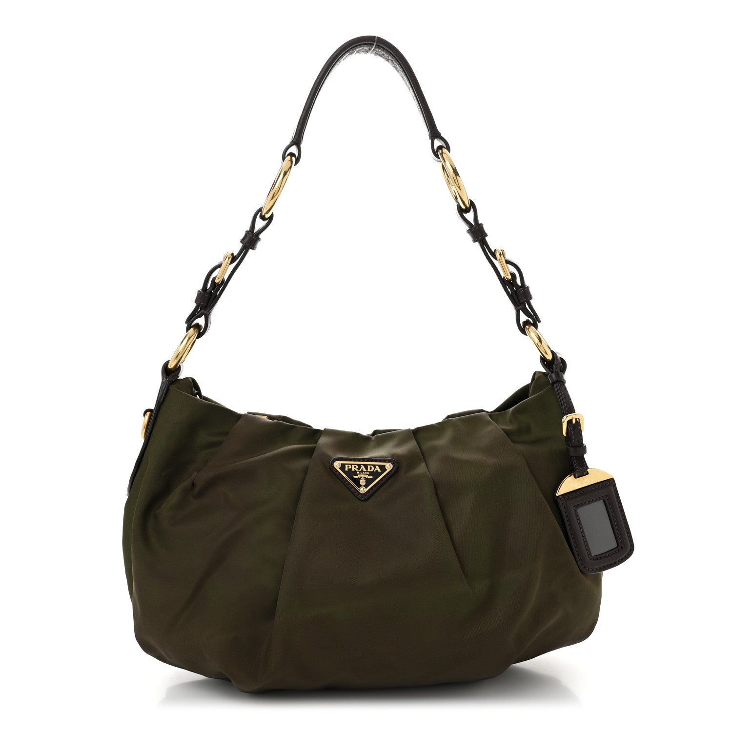 Prada Tessuto Nylon Vitello Daino Hobo Bruciato 1 of 11