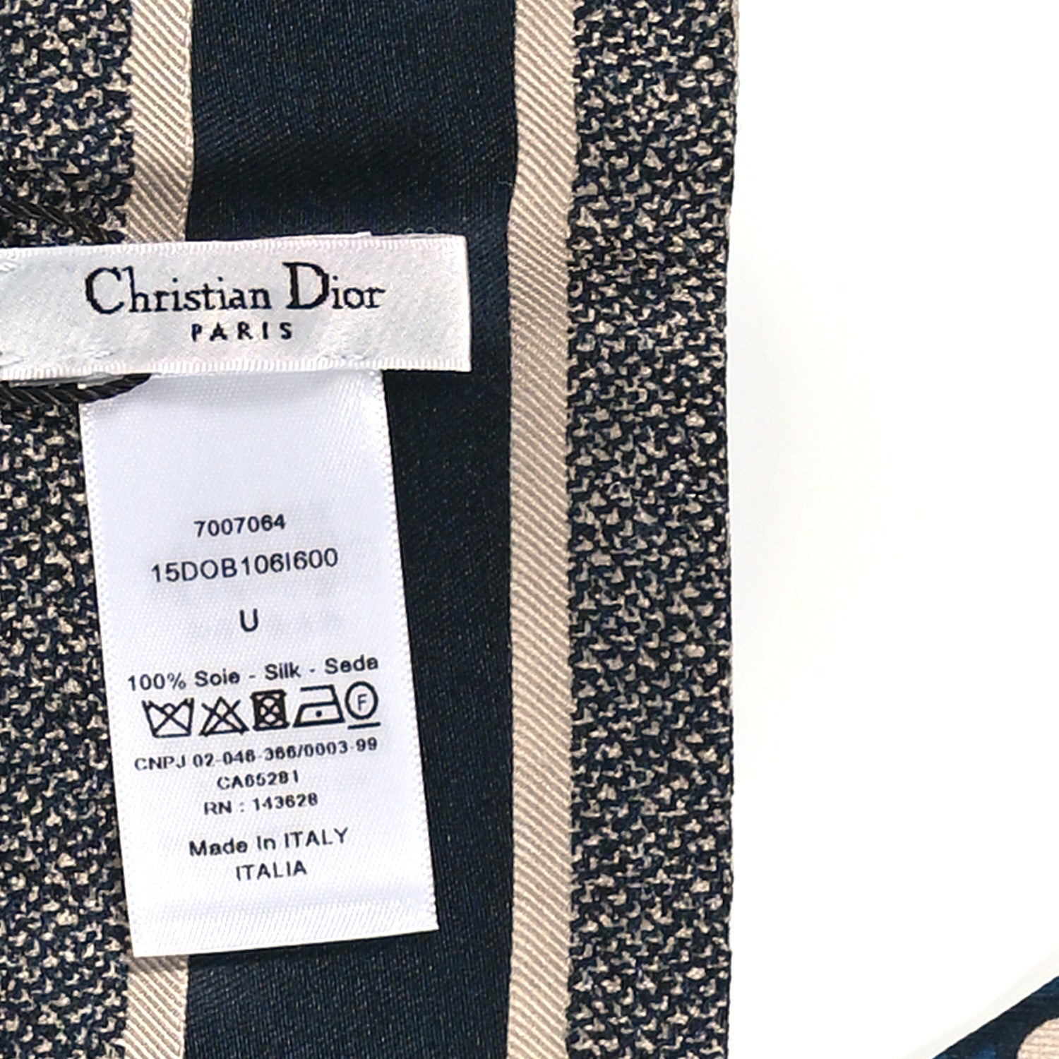 Christian Dior Silk Oblique Mitzah Scarf Blue 3 of 3