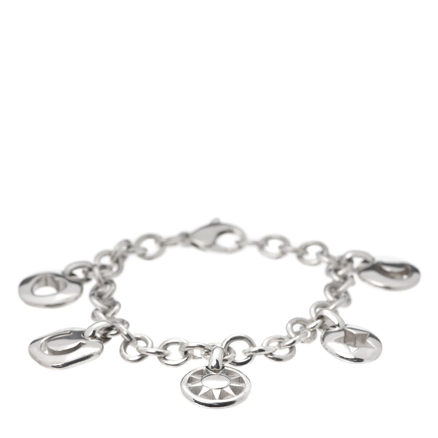 Sterling Silver Stencil Charm Bracelet