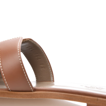 Hermes Box Calfskin Oran Sandals 36.5 Gold 10 of 12