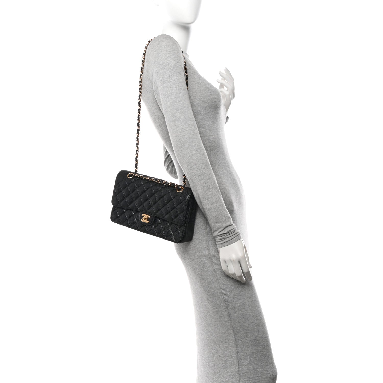 Chanel Caviar Quilted Medium Double Flap Black 2 of 11