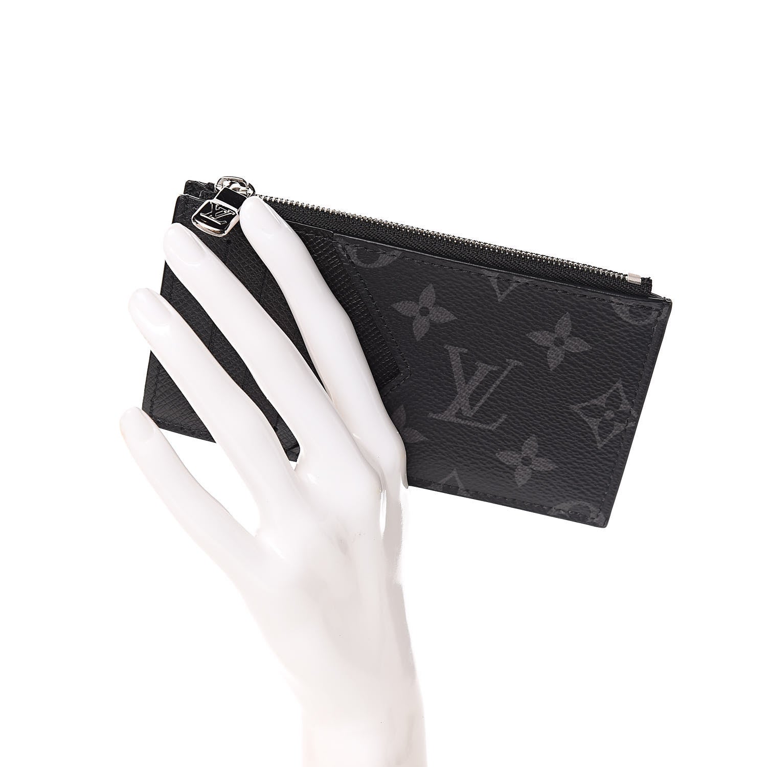 Louis Vuitton Monogram Eclipse Taiga Coin Card Holder 2 of 7