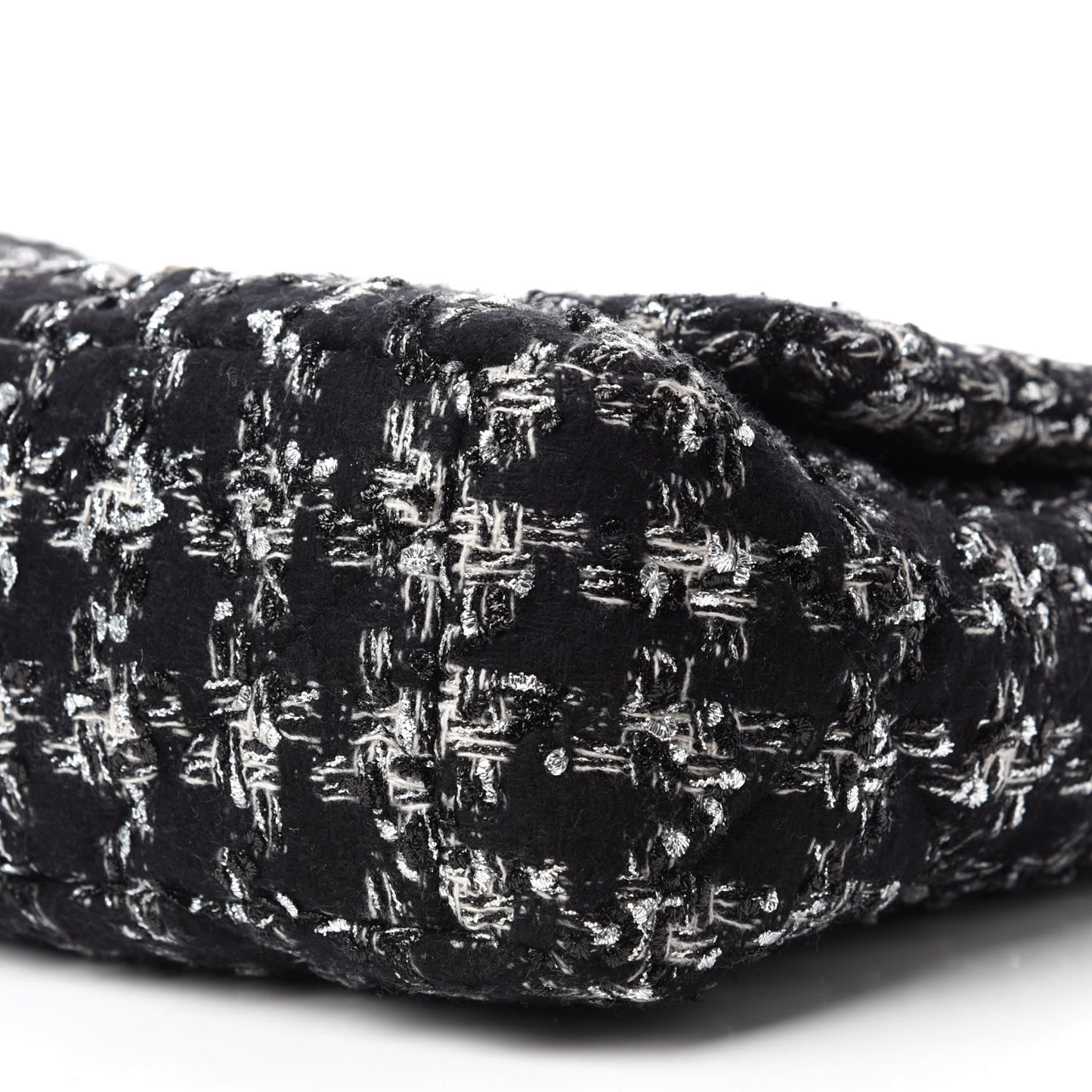 Tweed Quilted Maxi Chanel 19 Flap Black Silver Ecru