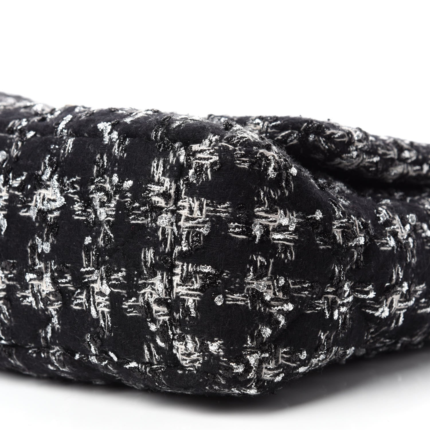 Chanel Tweed Quilted Maxi Chanel 19 Flap Black Silver Ecru 7 of 10
