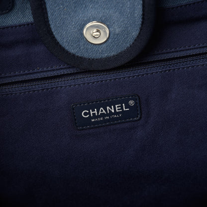 Chanel Canvas Sequin Large Deauville Tote Navy 8 of 10