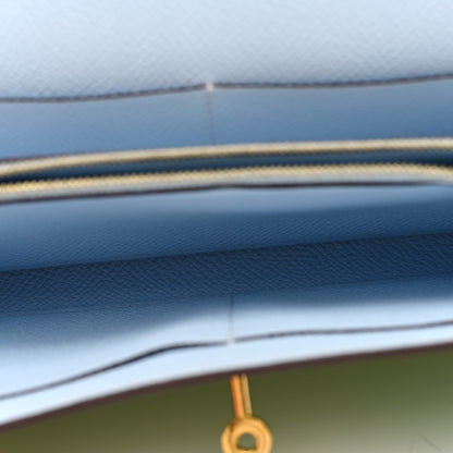 Hermes Epsom Verso Kelly Wallet To Go Vert Criquet Bleu Brume 5 of 10