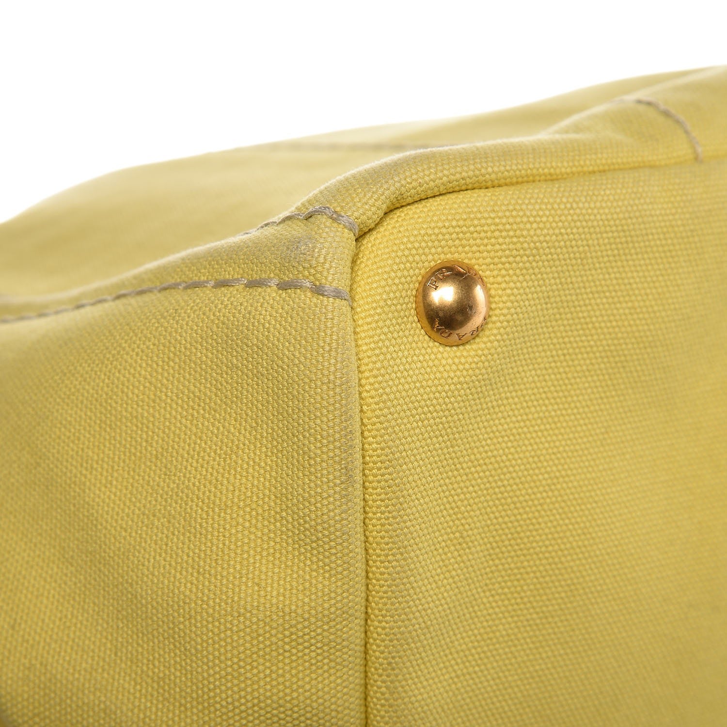 Prada Canvas Canapa Logo Tote Yellow 11 of 14