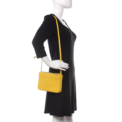 Celine Lambskin Small Trio Crossbody Bag Fluo Yellow 2 of 9