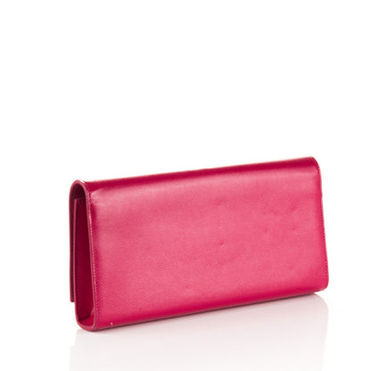 Saint Laurent Textured Patent Calfskin Classic Monogram Clutch Fuchsia 3 of 8