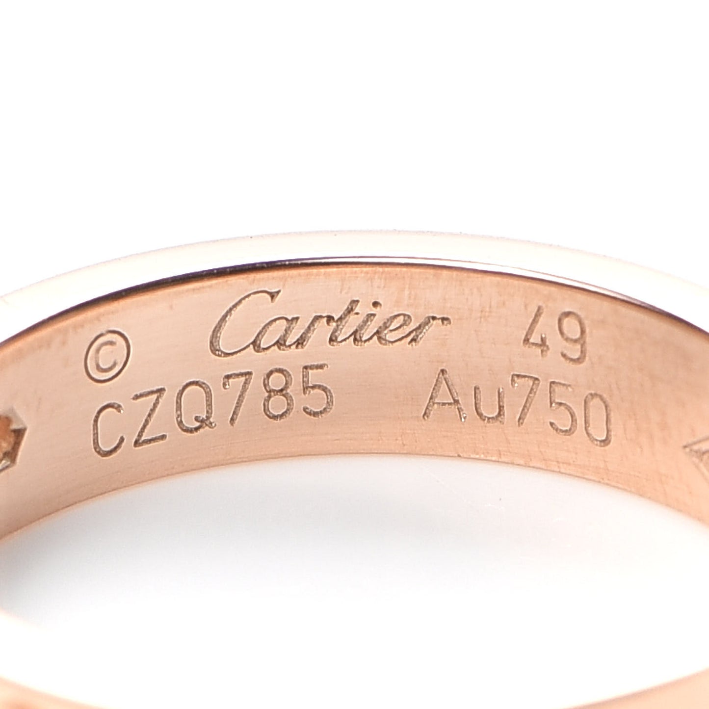 18K Pink Gold Diamond 4mm LOVE Wedding Band Ring 49 4.75