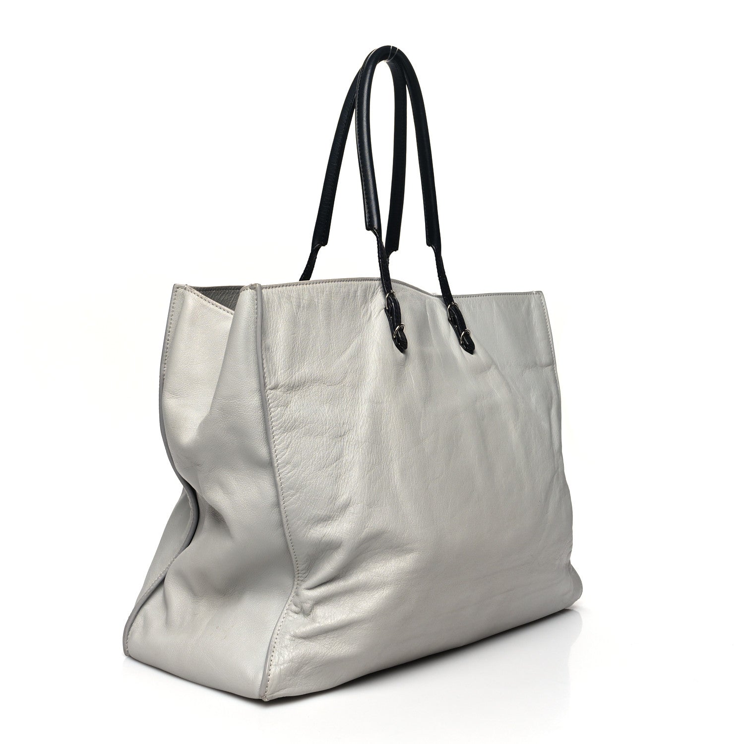 Balenciaga Supple Calfskin Bi-Color Papier A4 Tote White Black 4 of 16