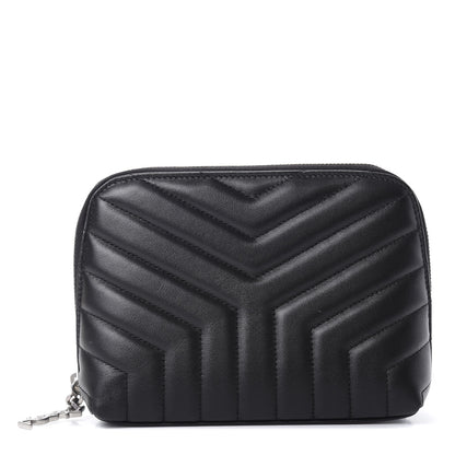 Saint Laurent Lambskin Matelasse Cosmetic Case Black 1 of 9