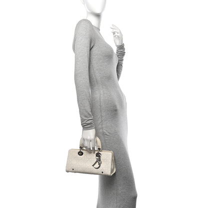 Christian Dior Calfskin Cannage Stitched Small East West Lady Dior White 2 of 16