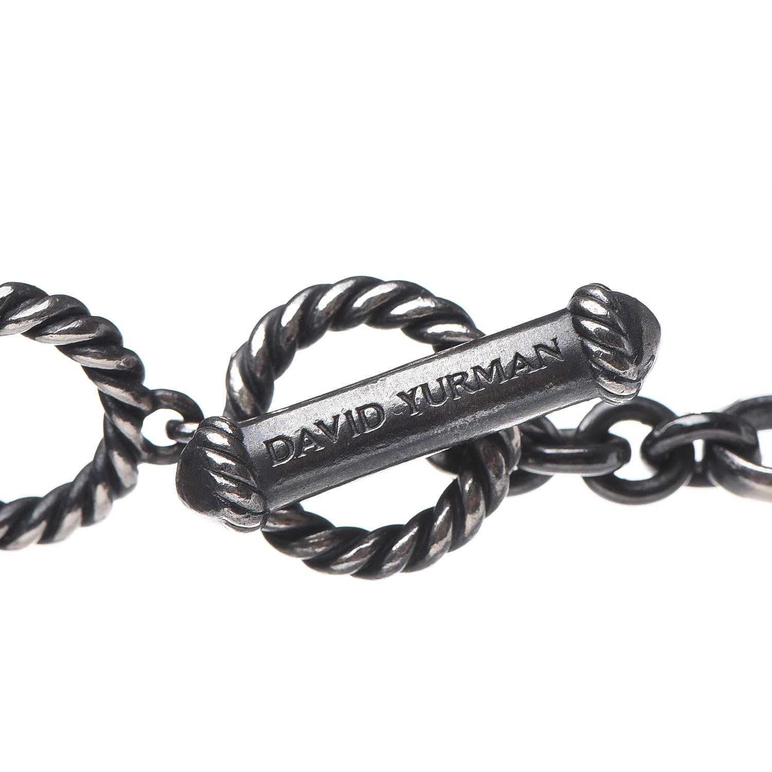 David Yurman Sterling Silver Diamond 32mm Cable Coil Necklace 4 of 4