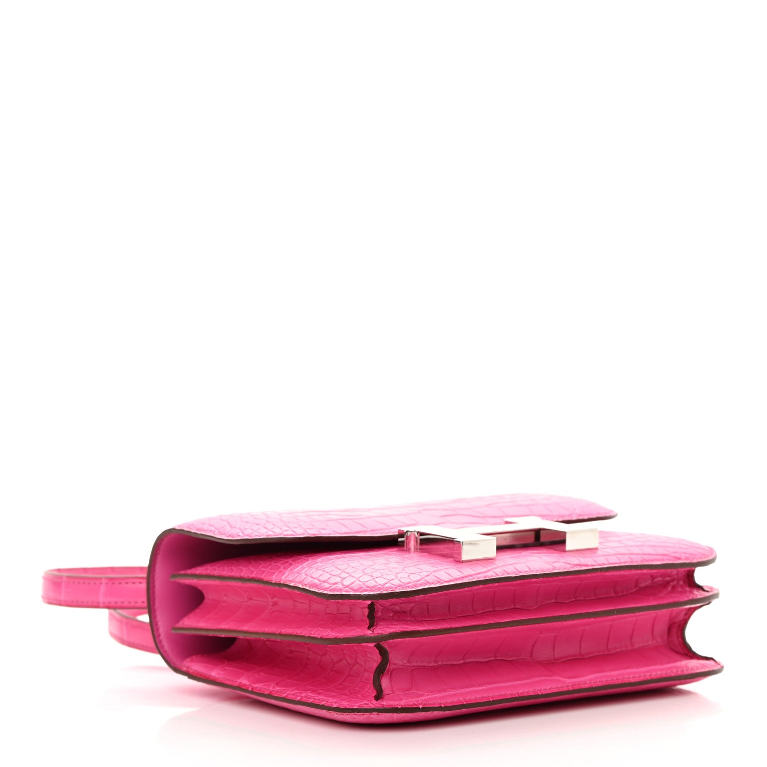 Hermes Matte Alligator Constance 18 Rose Shocking 4 of 14