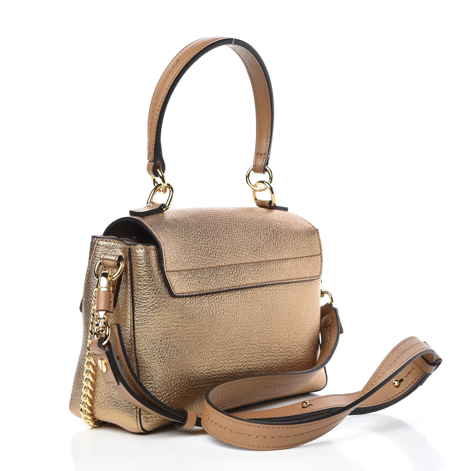 Chloe Metallic Calfskin Mini Faye Day Shoulder Bag Gold 4 of 11