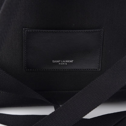Saint Laurent Canvas Signature Embroidered Mini City Backpack Black 9 of 13