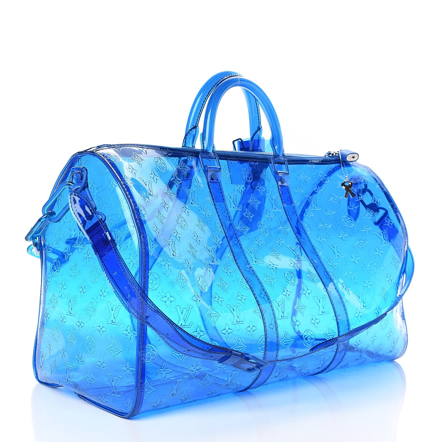 PVC Monogram Keepall Bandouliere 50 Blue