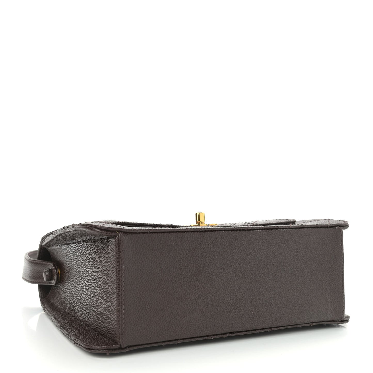 Caviar Flap Shoulder Bag Brown