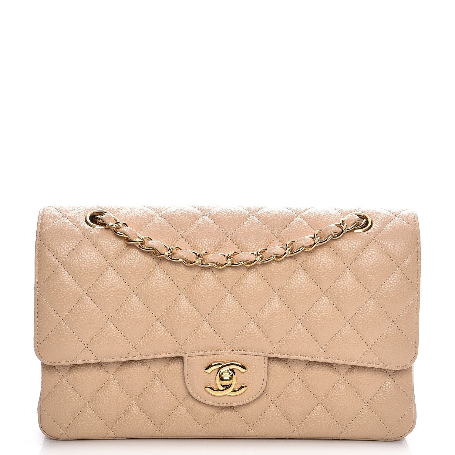 Chanel Caviar Quilted Medium Double Flap Beige Clair 1 of 7