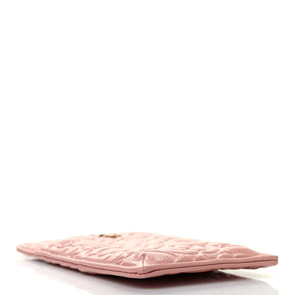 Chanel Caviar Camellia Embossed Classic Flat Wallet Pouch Pink 4 of 7