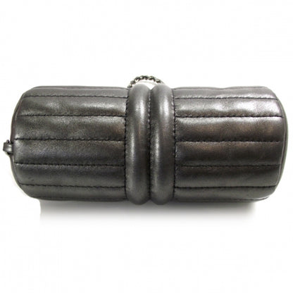 Chanel Leather Quilted Evening Bag Metallic Gray 4 of 8