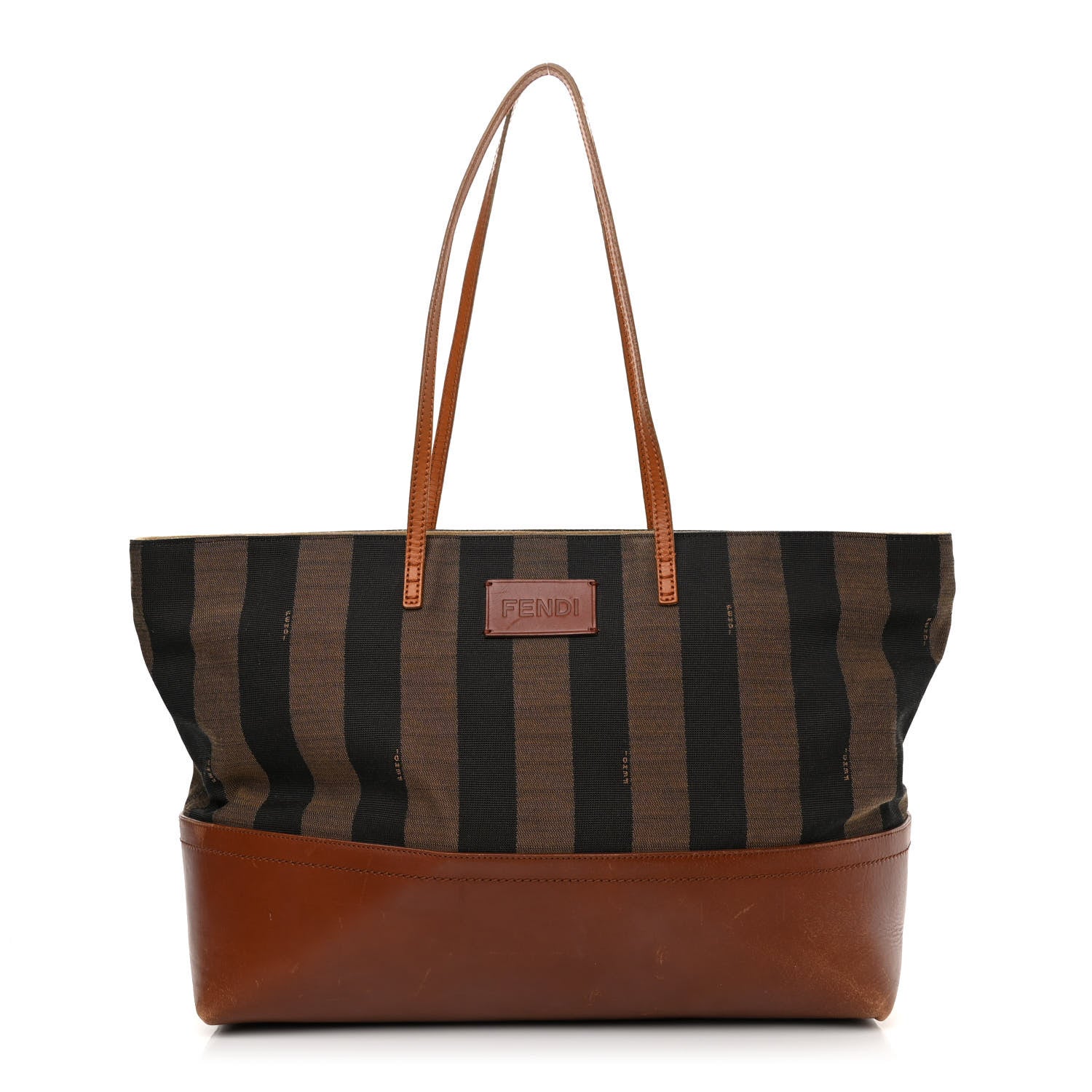 Fendi Pequin Cuoio Vegetale Medium Roll Tote Tobacco Cuoio Miele 1 of 12