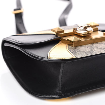 Gucci GG Supreme Monogram Small Osiride Shoulder Bag Black Gold 11 of 13