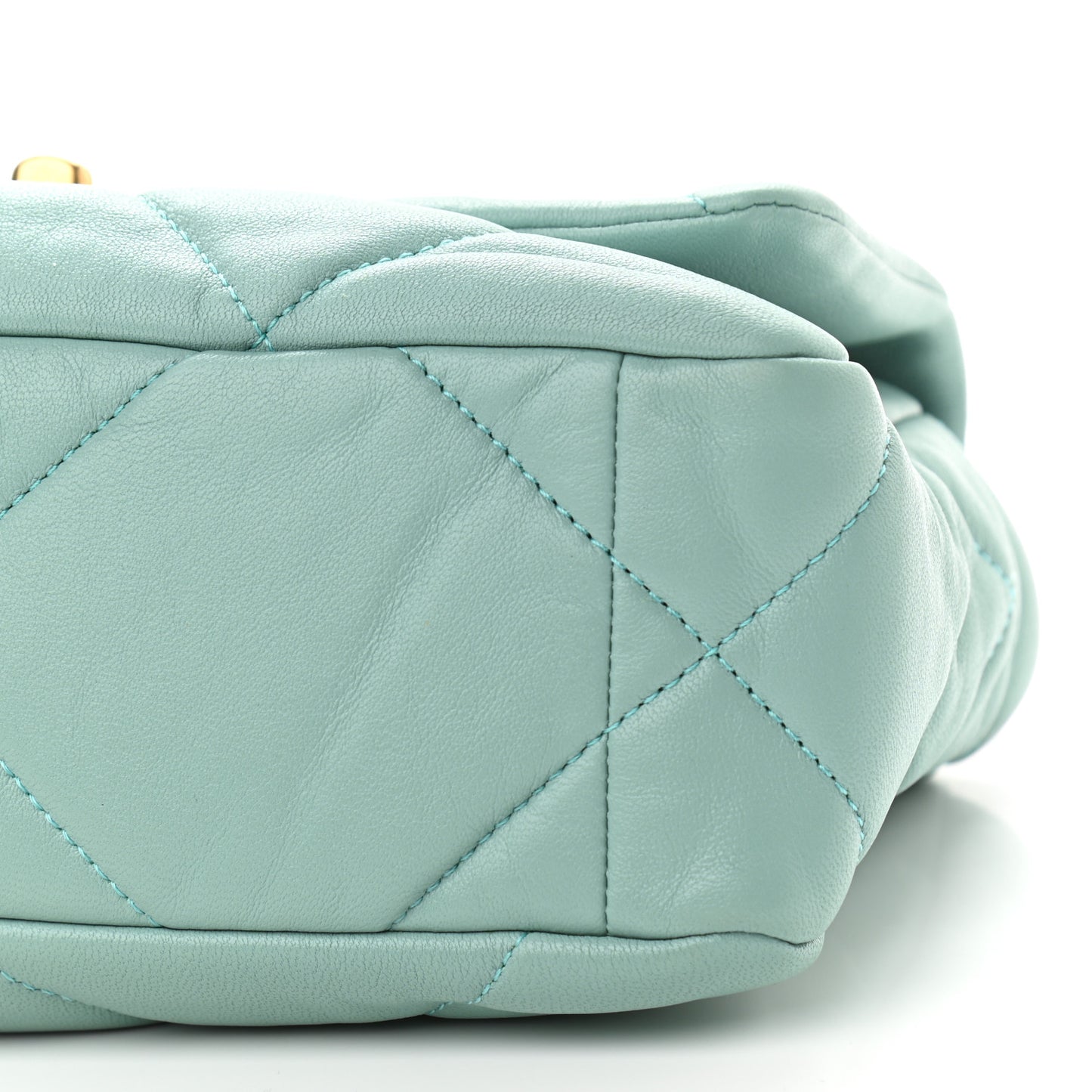 Goatskin Quilted Medium Chanel 19 Flap Light Blue