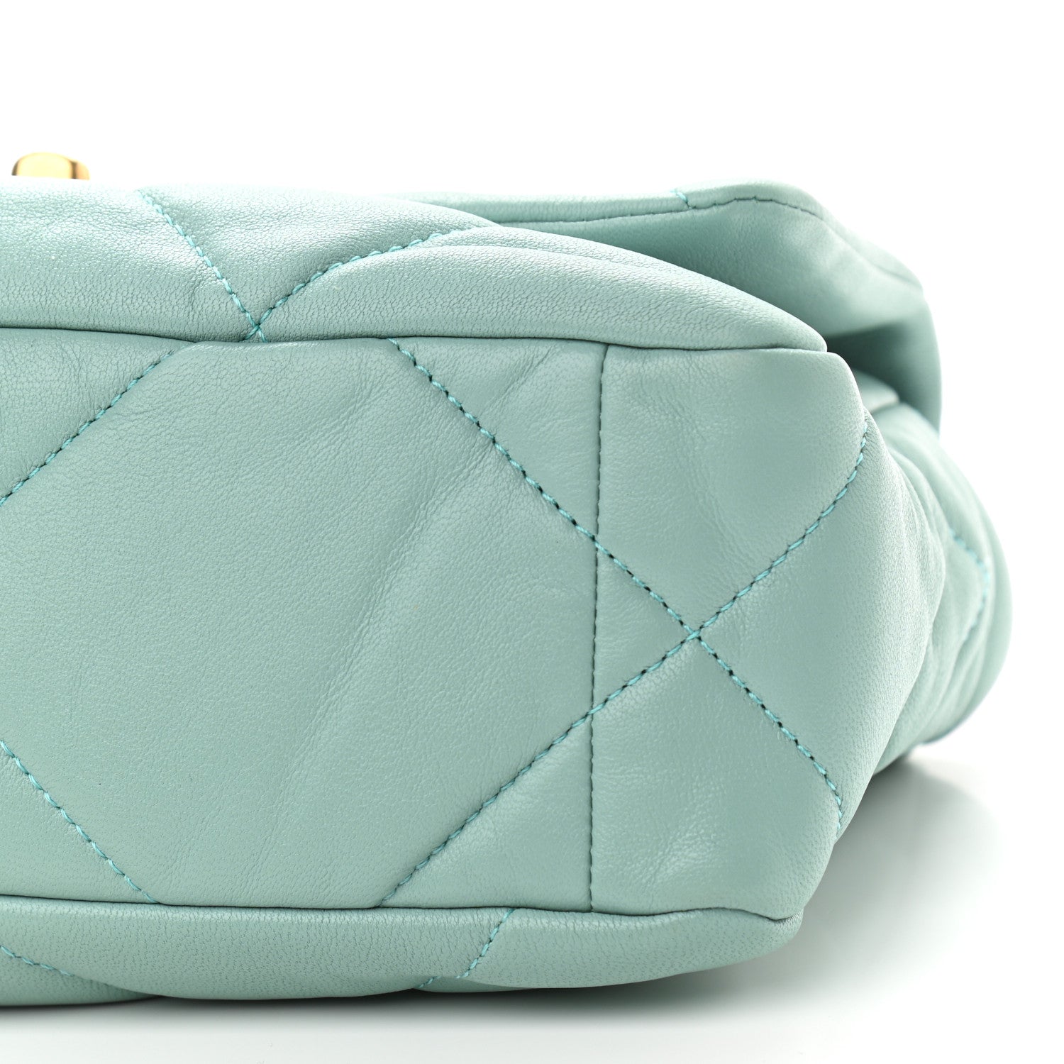 Chanel Goatskin Quilted Medium Chanel 19 Flap Light Blue 6 of 10
