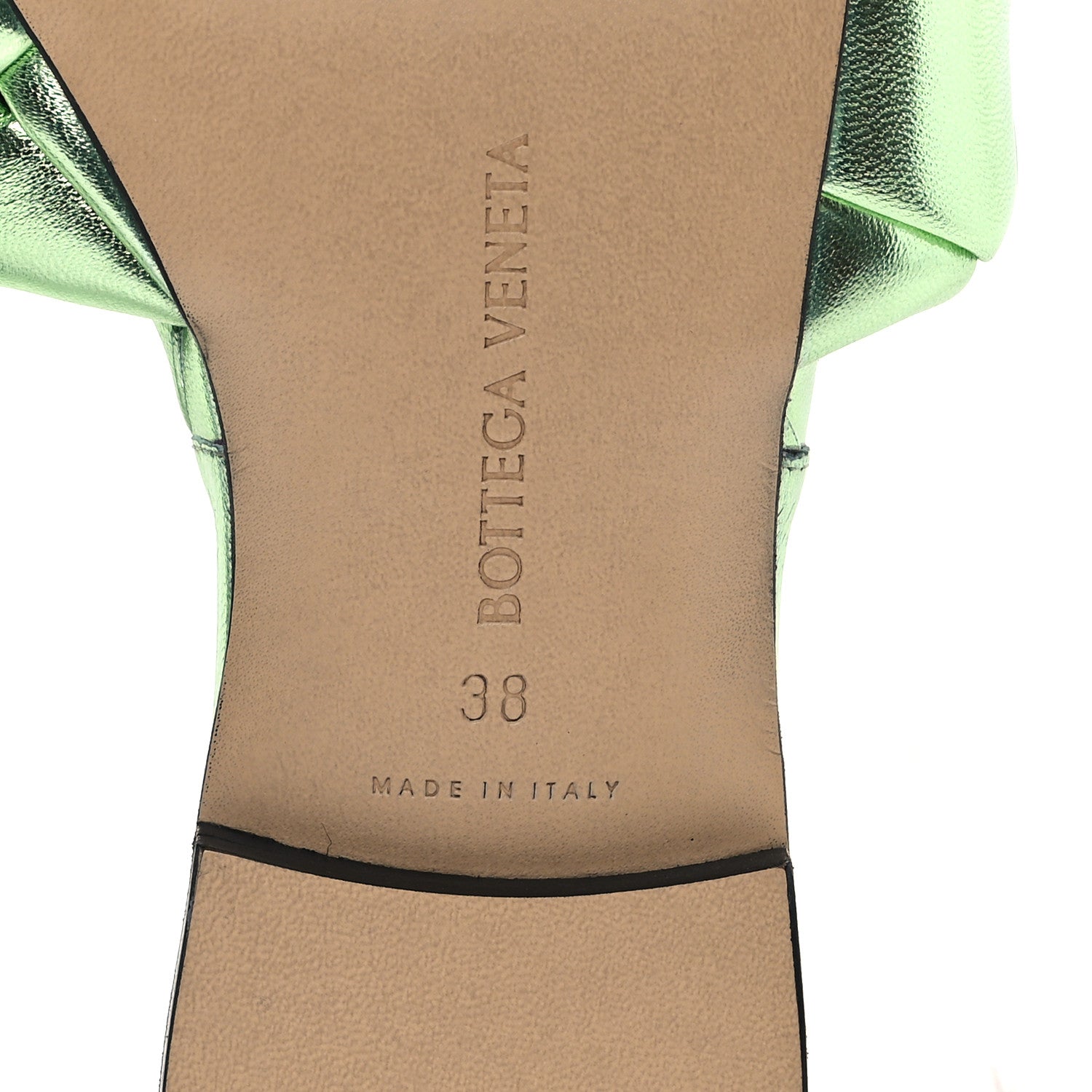 Bottega Veneta Metallic Nappa Maxi Reflection Weave Lido Flat Sandals 38 Pistachio 7 of 8
