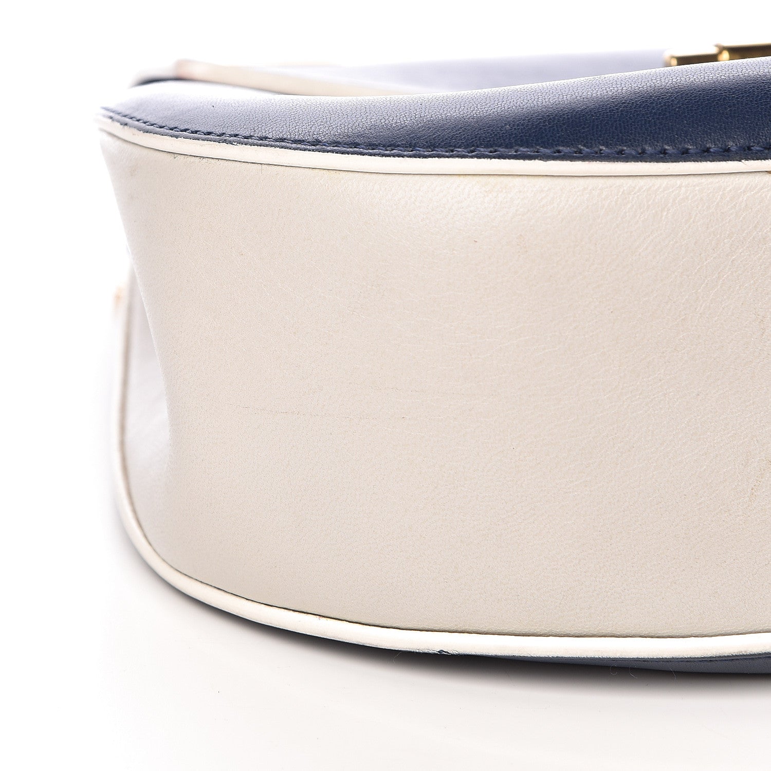 Chloe Smooth Calfskin Bi-Color Drew Shoulder Bag Royal Navy Marshamallow 9 of 13