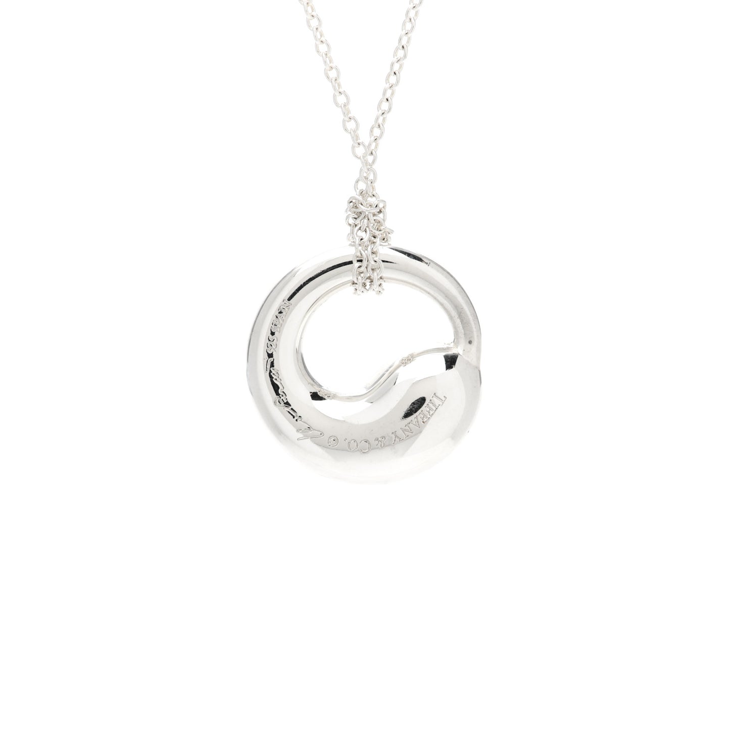 Sterling Silver 17mm Elsa Peretti Eternal Circle Pendant Necklace