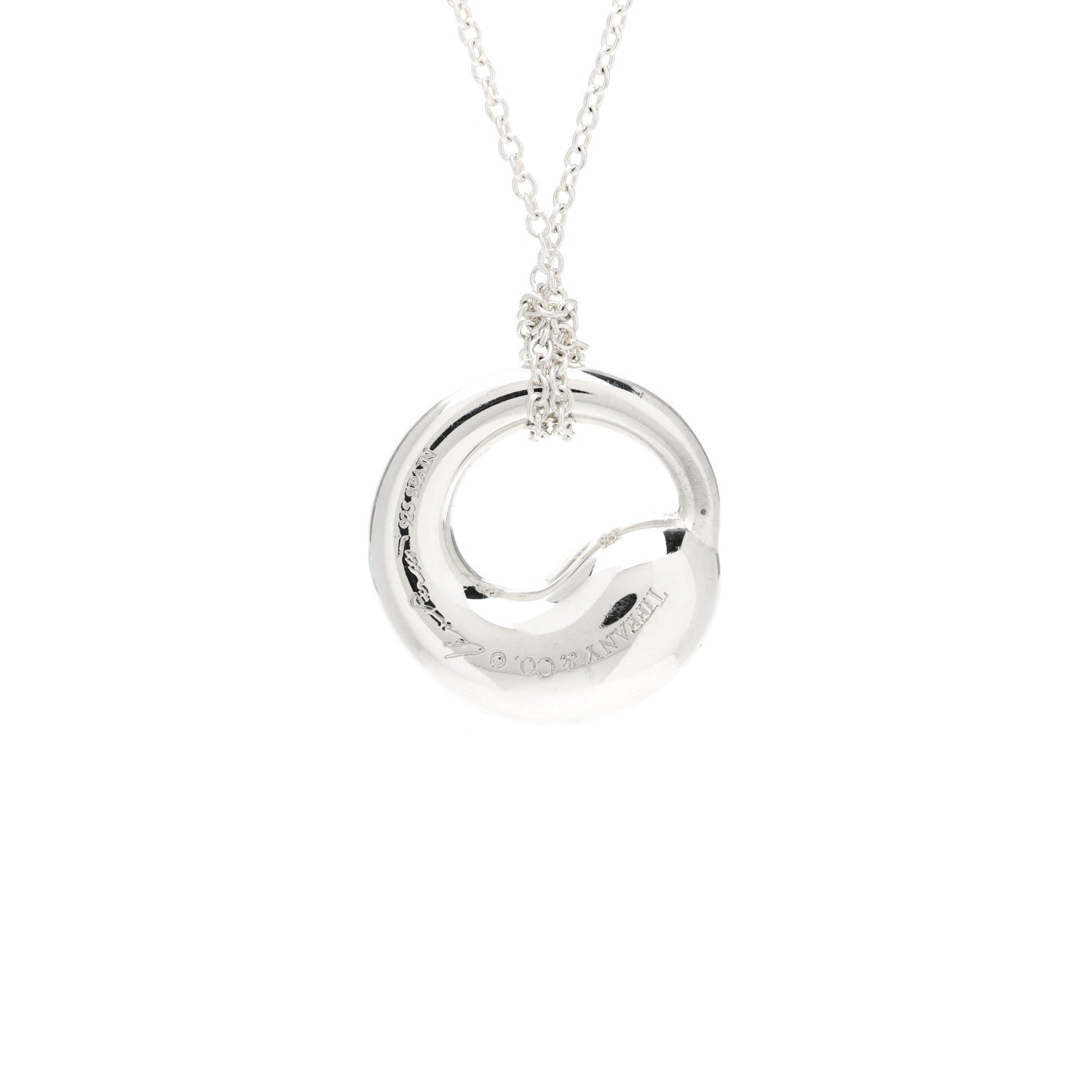 Tiffany Sterling Silver 17mm Elsa Peretti Eternal Circle Pendant Necklace 4 of 4